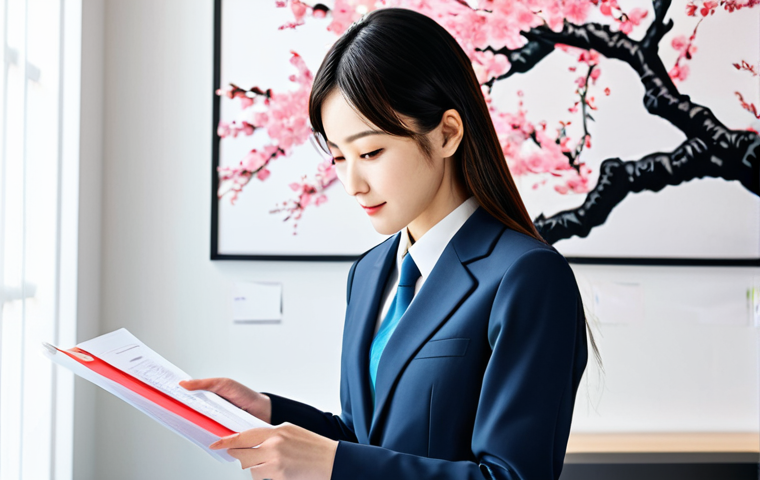 변리사 시험 단기 합격 비결 - **Prompt:** A professional female Benrishi (弁理士) in a modern, brightly lit Tokyo office, wearing a m...