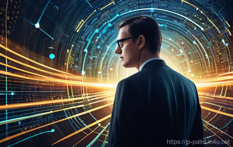변리사와 융합 기술 트렌드 - **Prompt 2: Strategic IP Partner in a Global Tech Hub**
    "A dynamic, high-angle shot inside a bus...